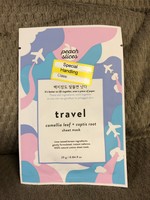Travel camellia leaf + Coptis root sheet mask by Peach Slices