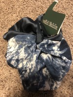 Two Tone Tie Dye Satin Jumbo Twister Hair Elastics - Wild Fable™ Navy