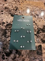 *Missing Set* Geo Shape Stone Multi Earring Set 9ct - Wild Fable™ White Crystal