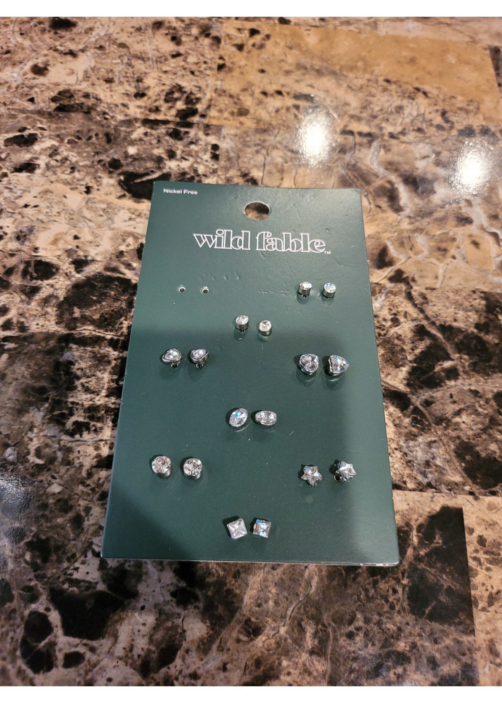 *Missing Set* Geo Shape Stone Multi Earring Set 9ct - Wild Fable™ White Crystal