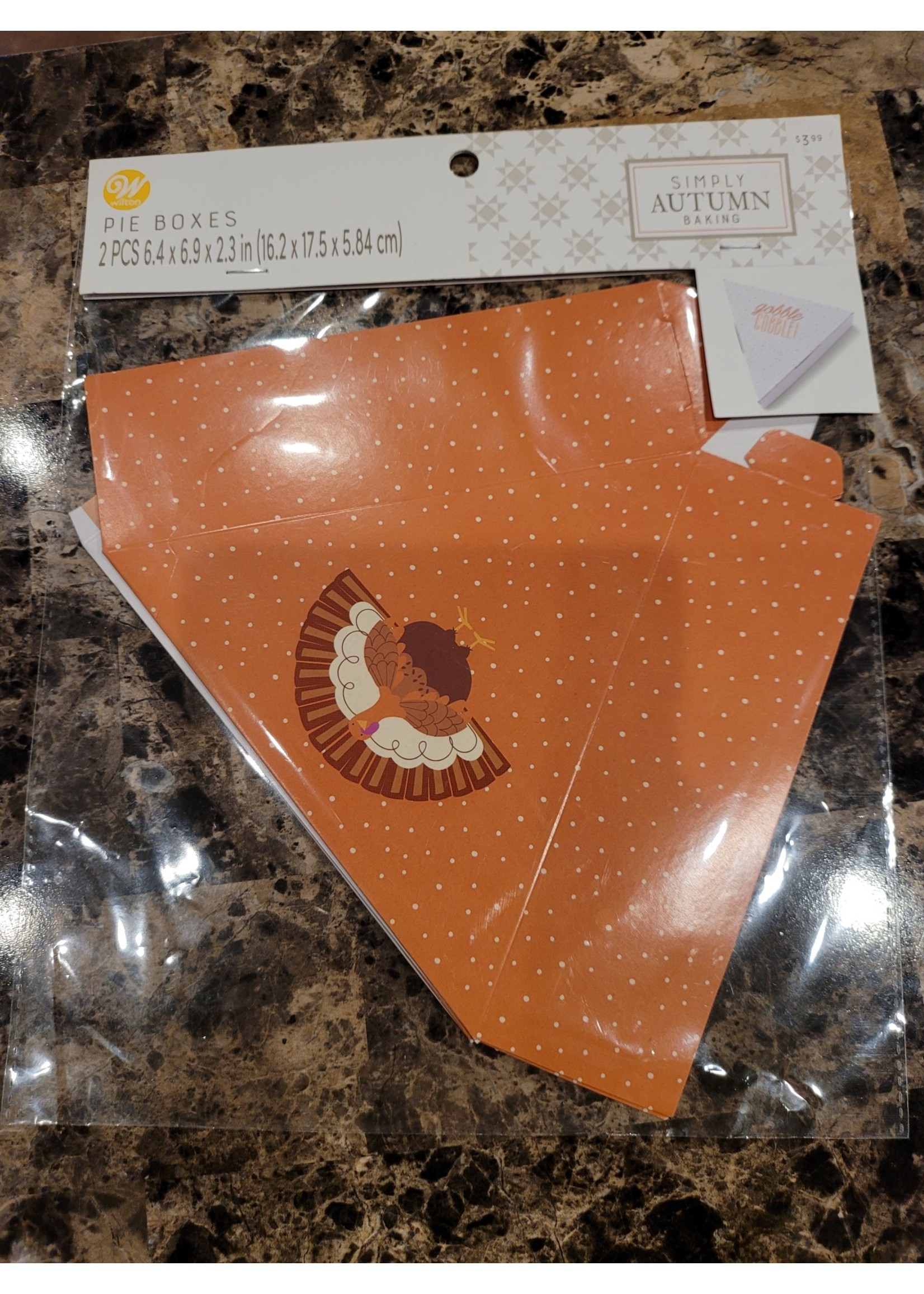 Wilton Pie Boxes Thanksgiving Simply Autumn Baking 2pcs 6.4x6.9x2.3