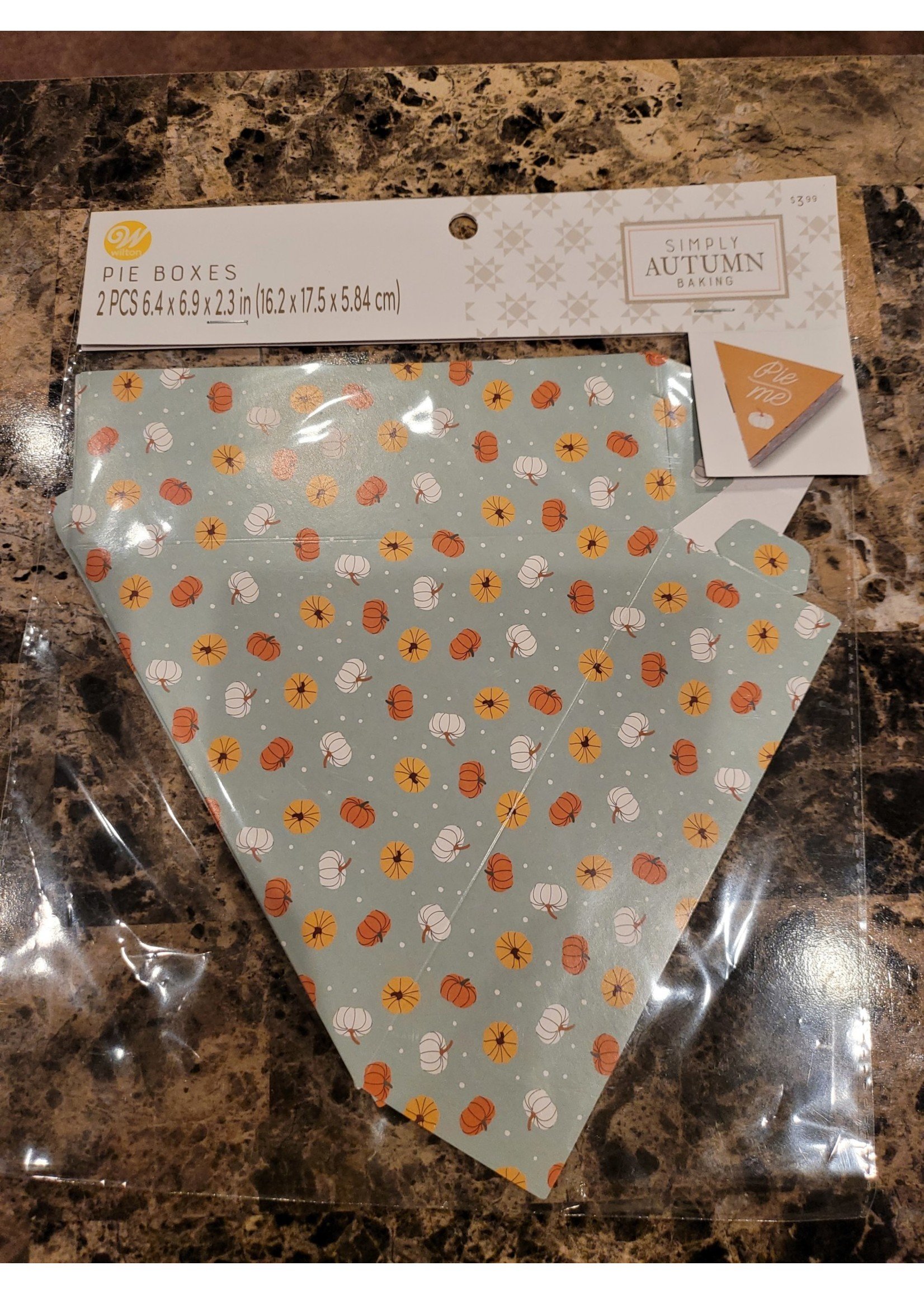 Wilton Pie Boxes Thanksgiving 2pcs 6.4x6.9x2.3 Simply Autumn Baking