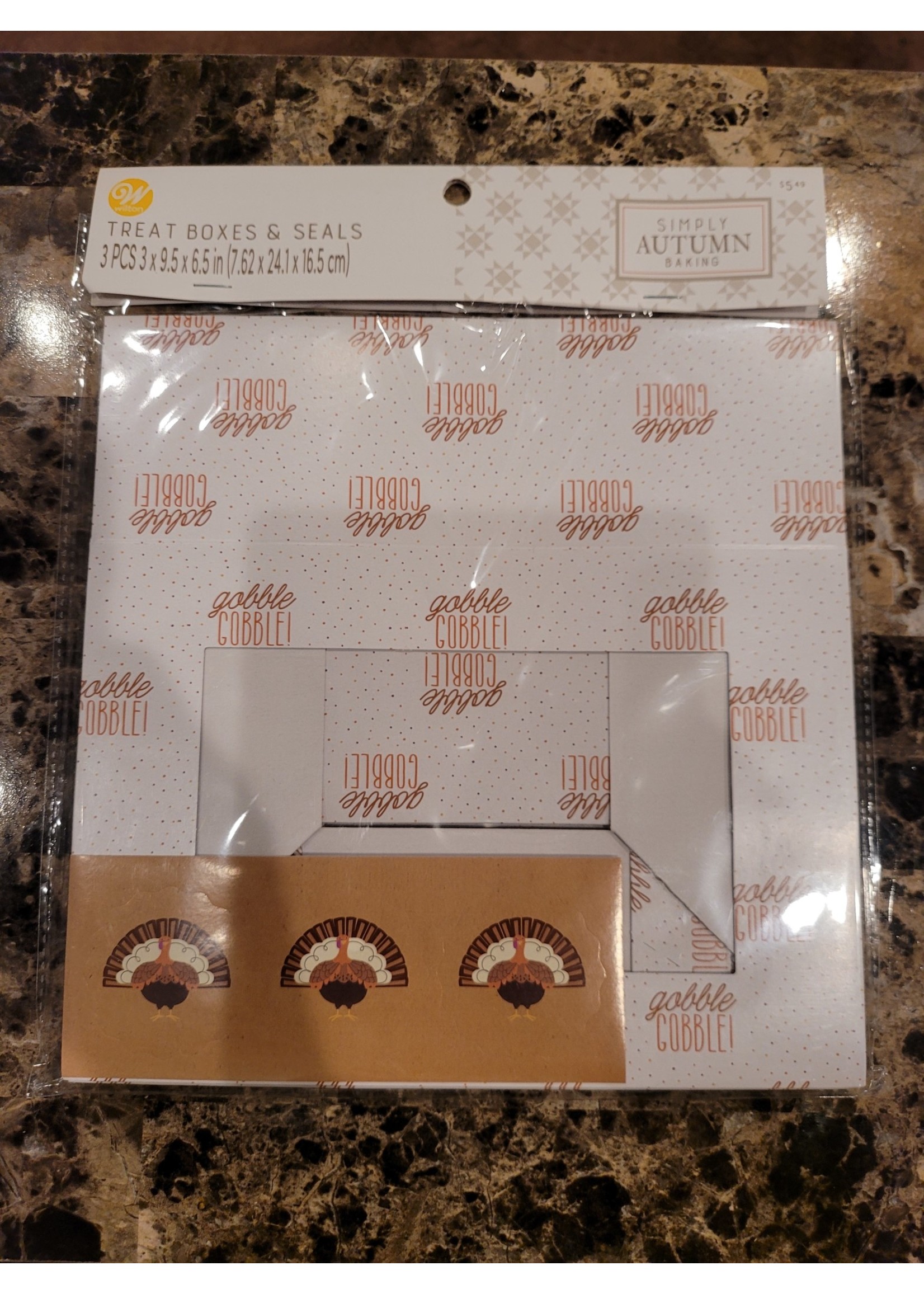 Wilton Treat Boxes & Seals Thanksgiving 3pcs 3x9.5x6.5 Simply Autumn Baking