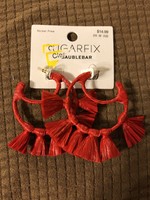 SUGARFIX by BaubleBar Crescent Moon Tassel Earrings - Red
