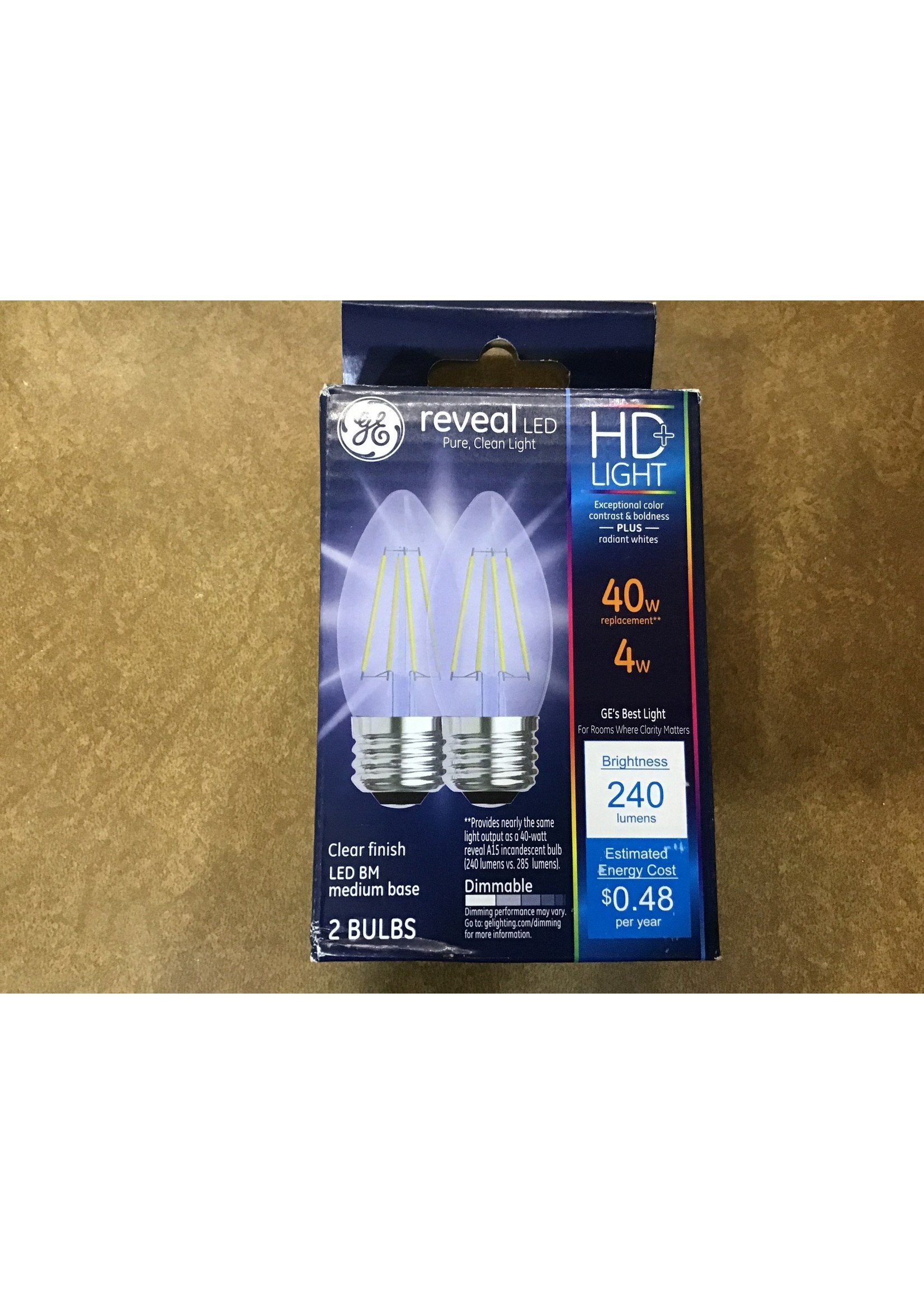 General Electric 2pk 40W BM LED Light Bulb Clear Finish