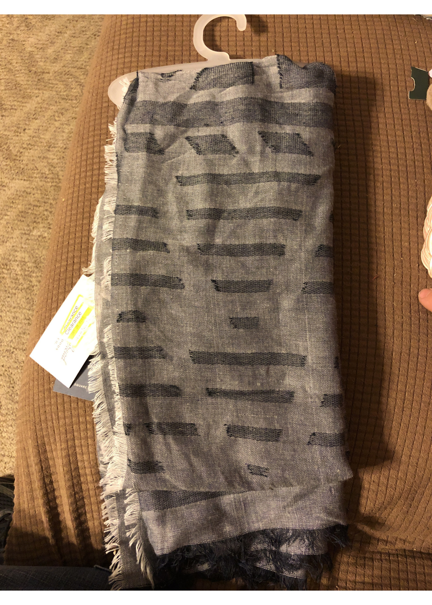Women's Jacquared Large Square Scarf - Universal Thread™ Navy