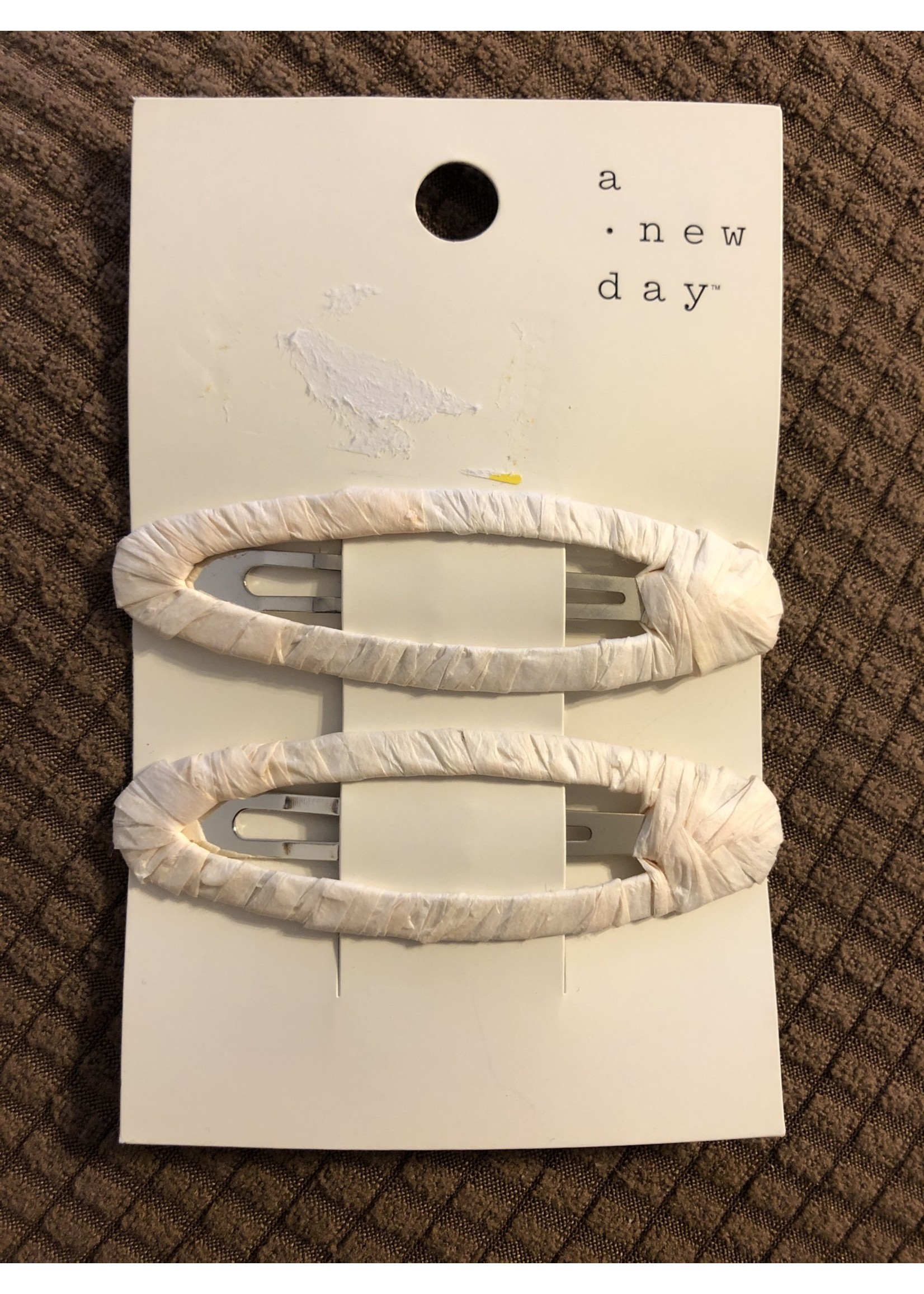 Metal with Raffia Wrap Oval Snap Clips - A New Day™ Peach