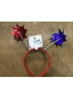 Pin Wheels Boppers with Satin Wrap Headband - Red/Blue