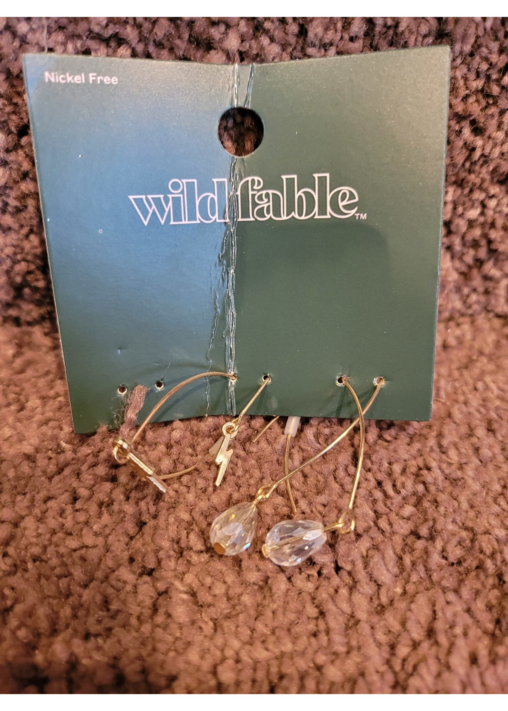 Wild Fable *Missing 1 Earring Set*Open Star and Lightning Bolt Threader Earring Set 3pc - Wild Fable™ Gold