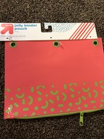 Jelly Binder Pencil Pouch Pink/Green Shapes - Up&Up™