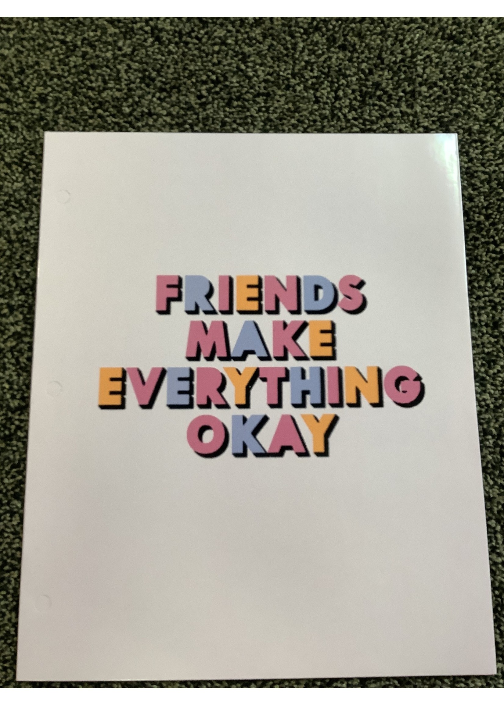 More Than Magic™ 2 Pocket Flocking Paper Folder Girl Talk - "Friends make everything okay"