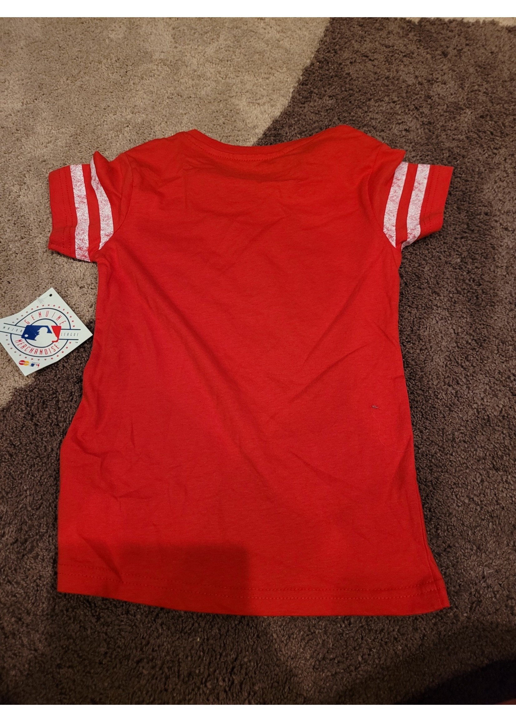 Girls MLB Washington Nationals Graphic Stripe T-Shirt Small 6/6X