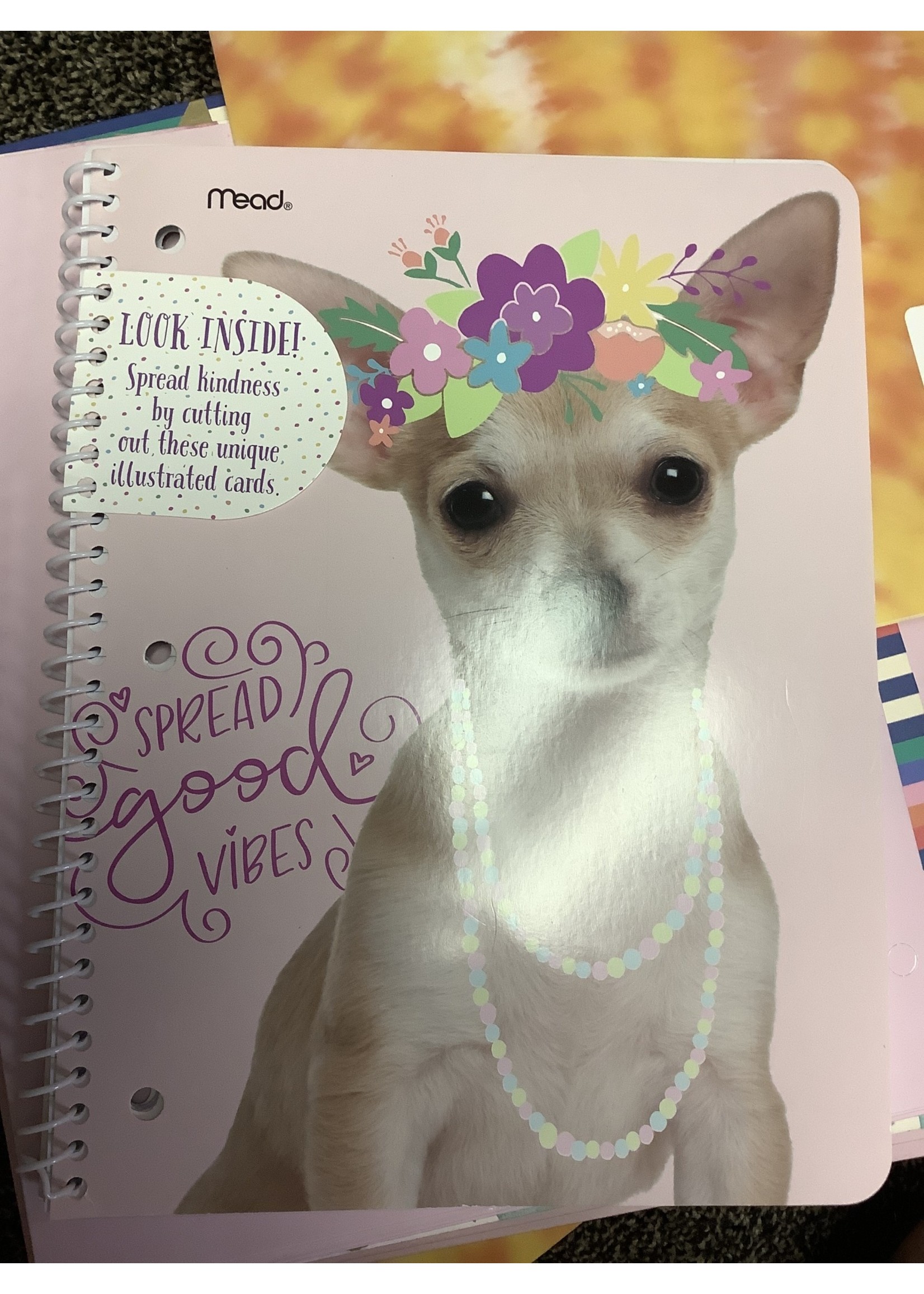 Mead Good Vibes 1 Subject Wide Ruled Spiral Notebook