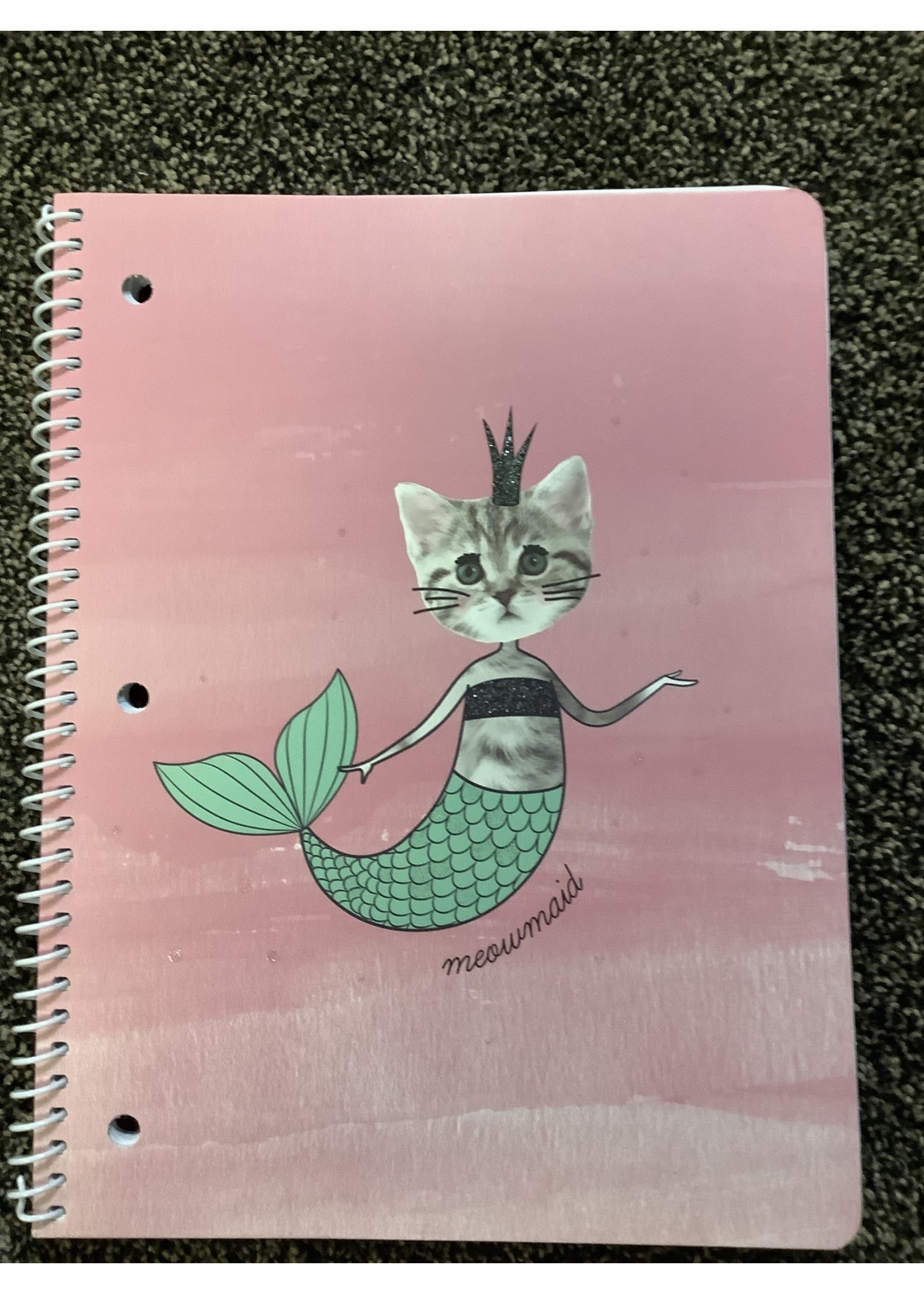 Spiral Notebook 1 Subject Wide Ruled Meowmaid - Gartner Studios