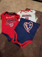 Infant Bodysuit 3 pack Onesie MLB Washington Nationals 6-9M