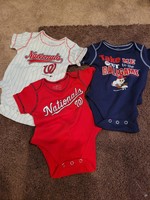Infant 3 pack Bodysuit Onesie MLB Washington Nationals 0-3M