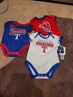 Infant 3 Pack Bodysuit Onesie MLB Texas Rangers 3-6M