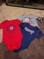 Infant 3 Pack MLB Washington Nationals Bodysuit Onesie 3-6M