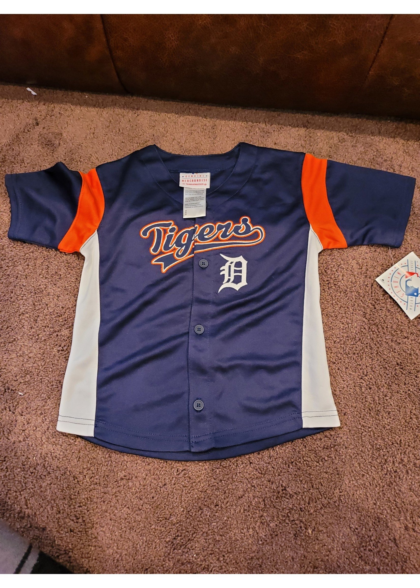 MLB Size 4T Detroit Tigers Alternate 1 Toddler Replica Baseball Jersey in Navy