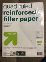 Up & Up 100ct Quad Ruled Filler Paper Reinforced  - Up&Up™