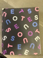 Spiral Notebook 1 Subject College Ruled Black Notes - West Emory