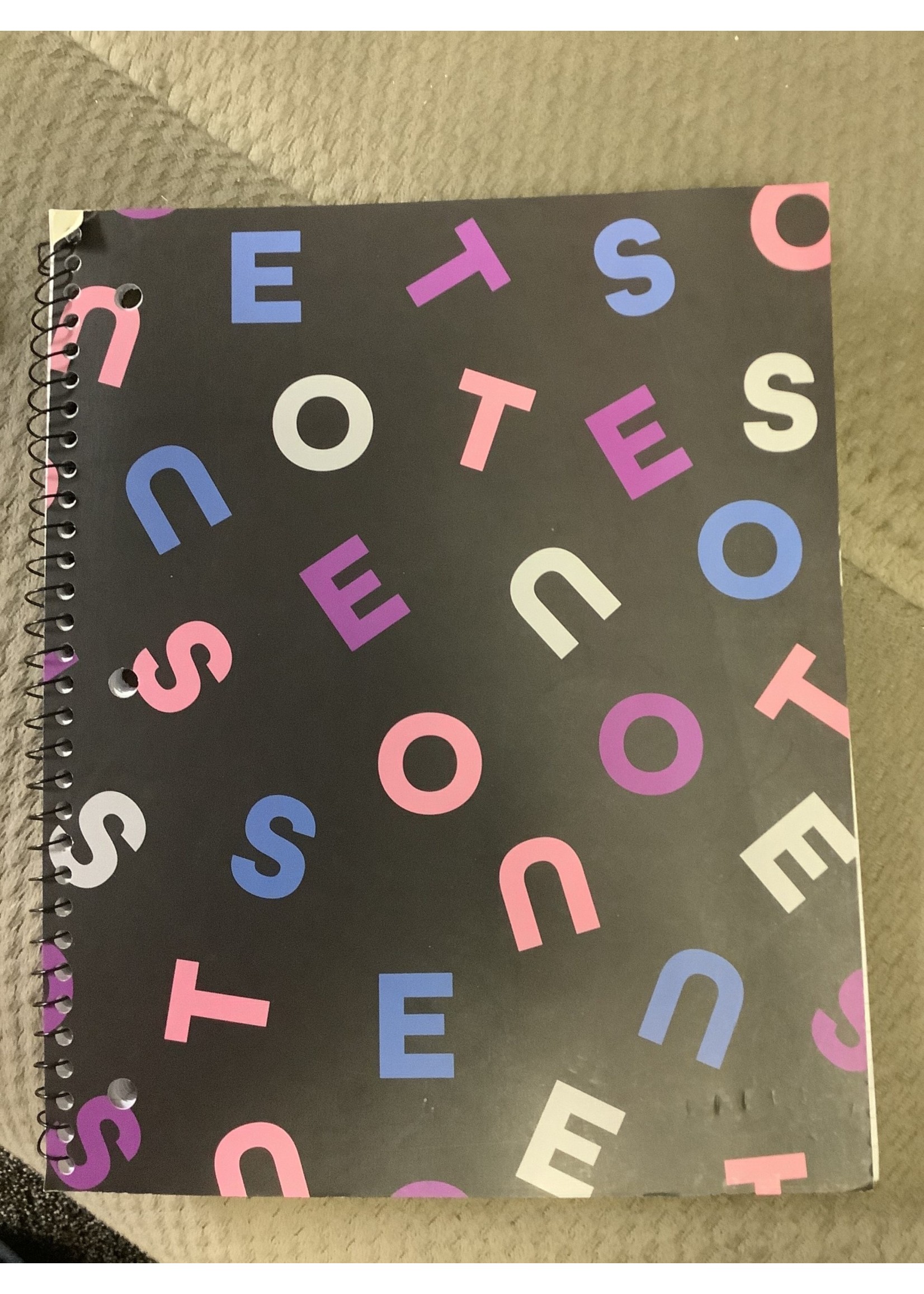Spiral Notebook 1 Subject College Ruled Black Notes - West Emory