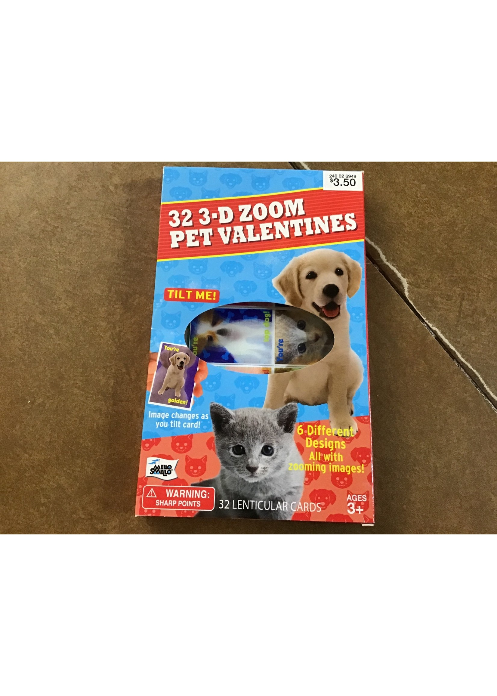 32ct 3D Zoom Pets Valentines With Zoom Cards - Mello Smello