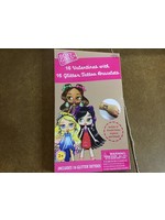 Boxy Girls 16ct Valentines With Glitter Tattoo Bracelet