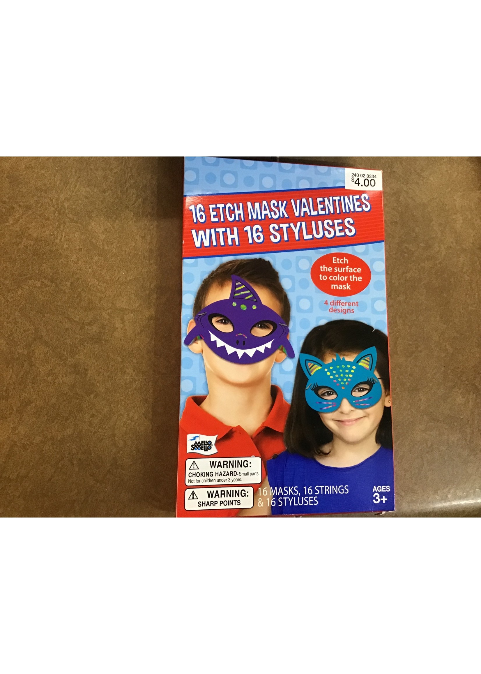 16ct Valentines Etch Animal Masks Kit