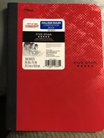 Five Star College Ruled Composition Notebook Red