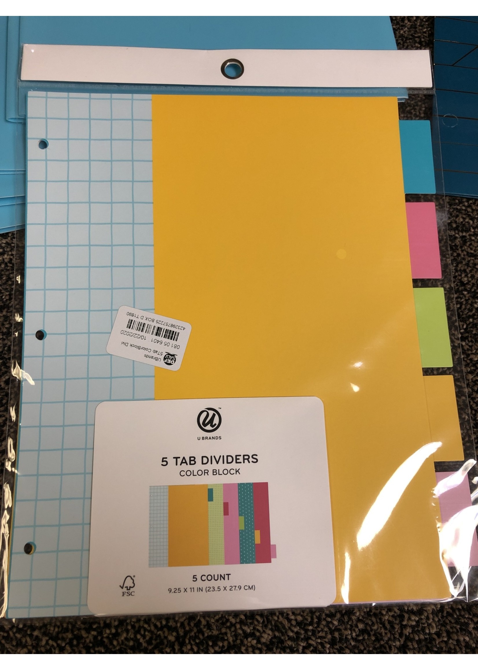 U-Brands 5ct Dividers 5 Tab - Color Block