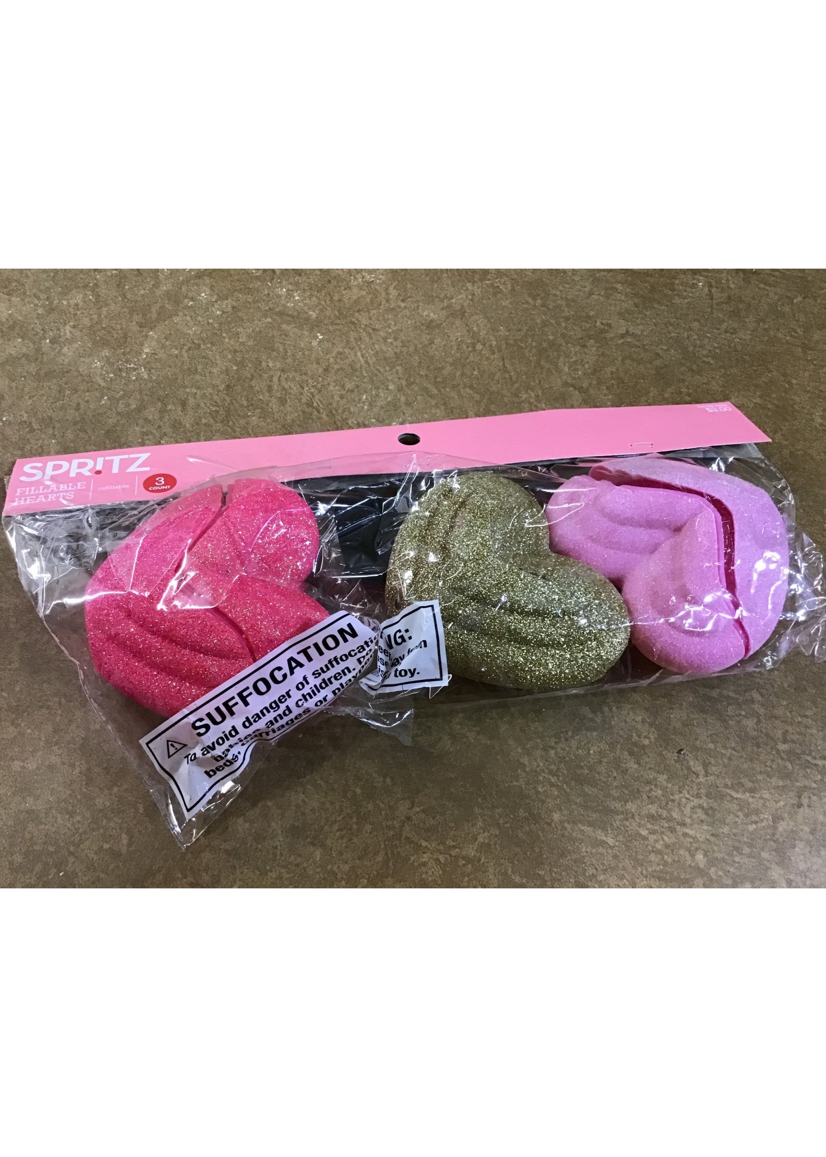 3ct Valentine's Fillable Plastic Heart Red/Pink - Spritz™