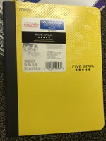 Five Star College Ruled Composition Notebook Yellow