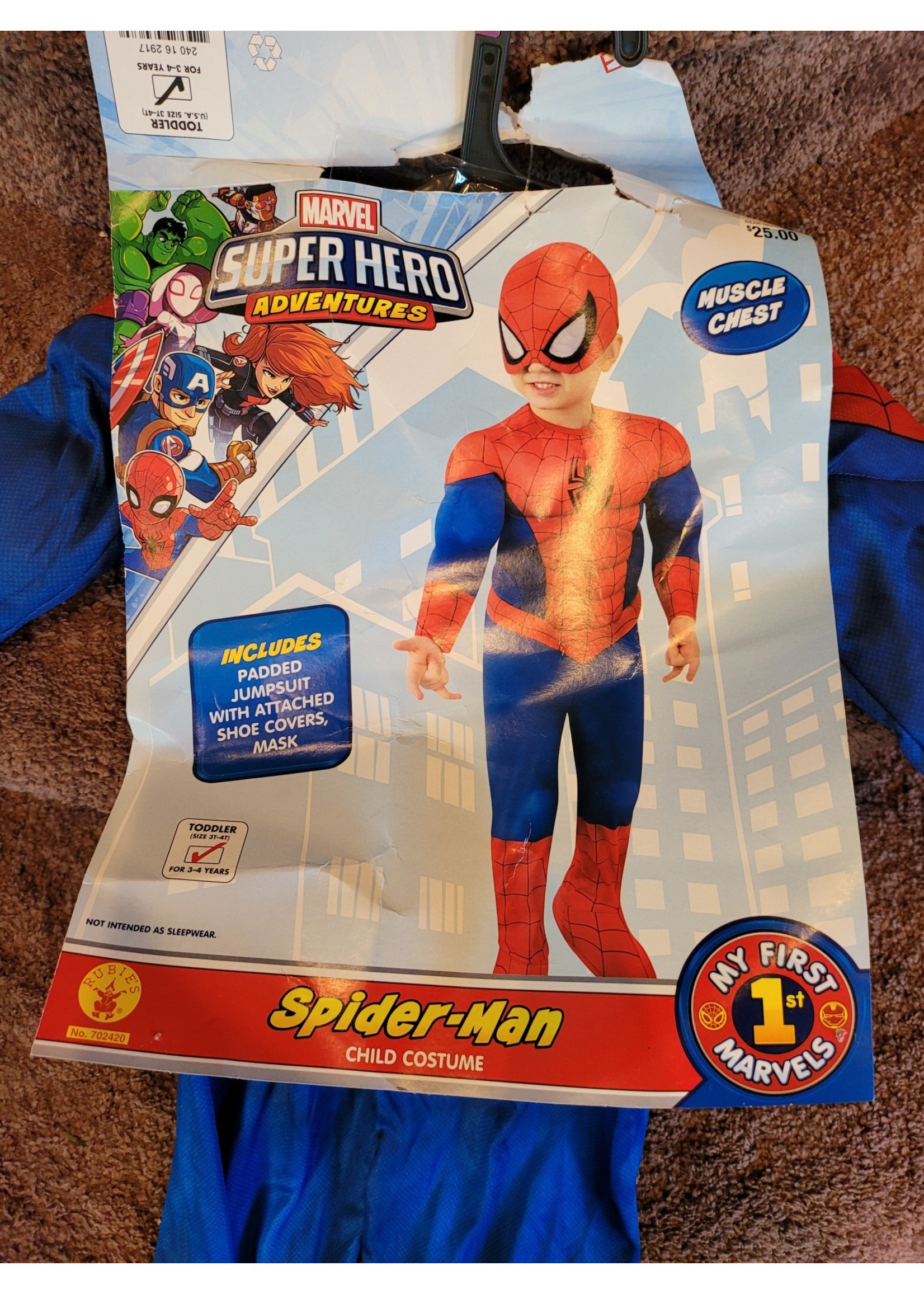 Toddler Marvel Spider-Man Halloween Costume Jumpsuit - 3T-4T
