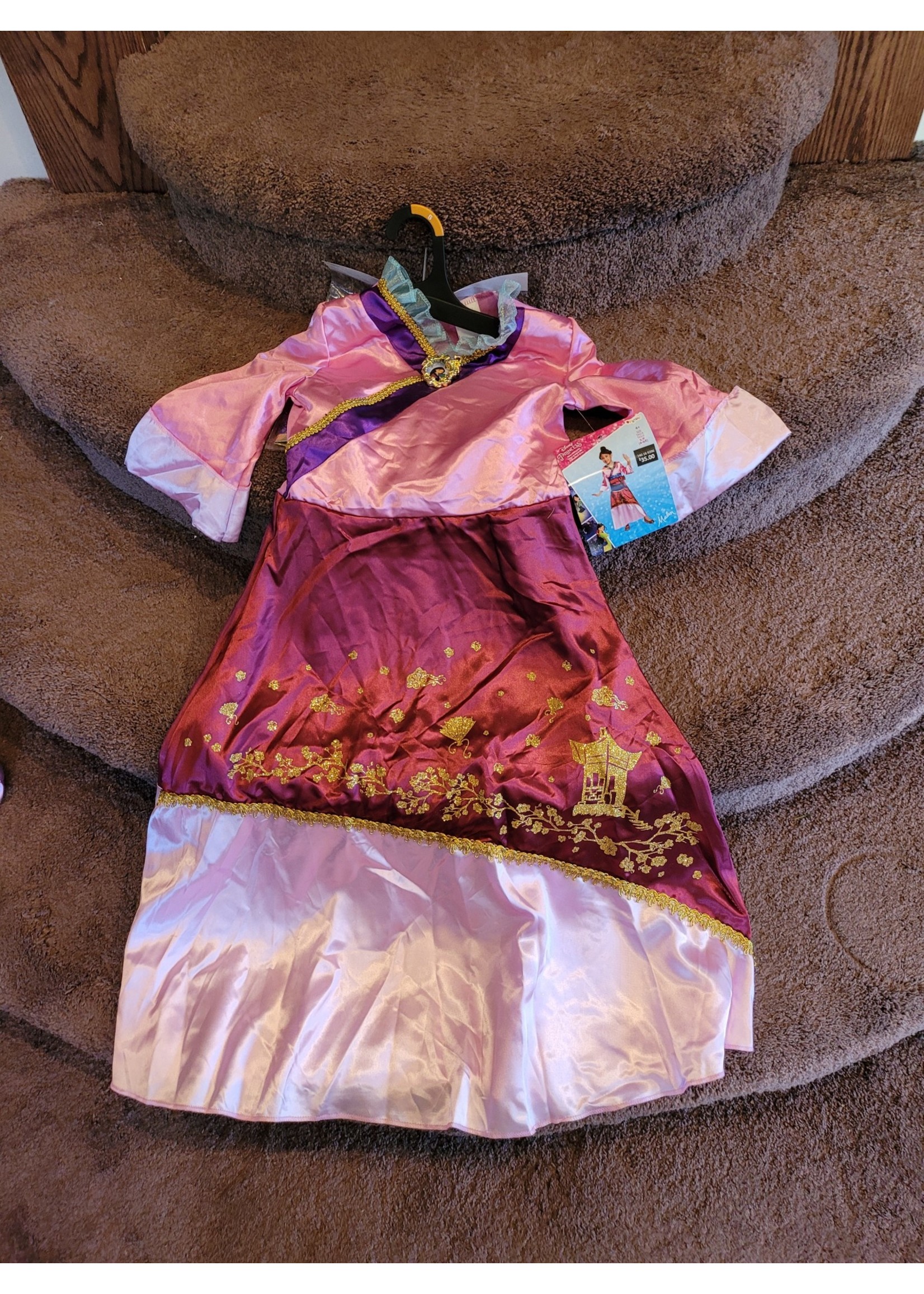 Kids' Deluxe Disney Princess Mulan Halloween Costume Dress S (4-6)
