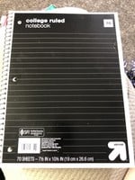College Ruled Black 1 Subject Flexible Paperboard Cover Spiral Notebook - Up&Up™