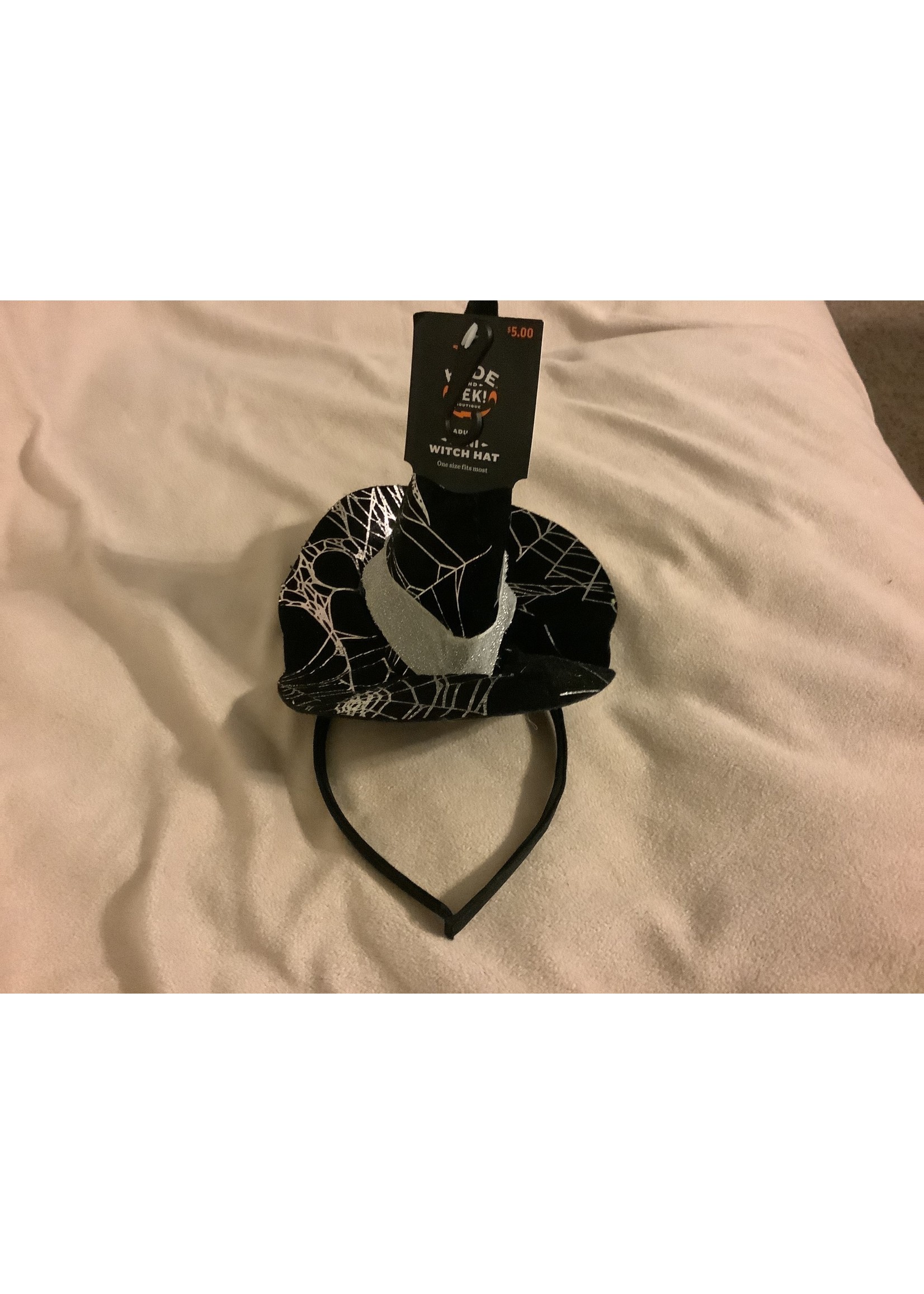Hyde and Eek! Boutique Adult Halloween Mini Black & Silver Witch Hat - Hyde & EEK! Boutique™