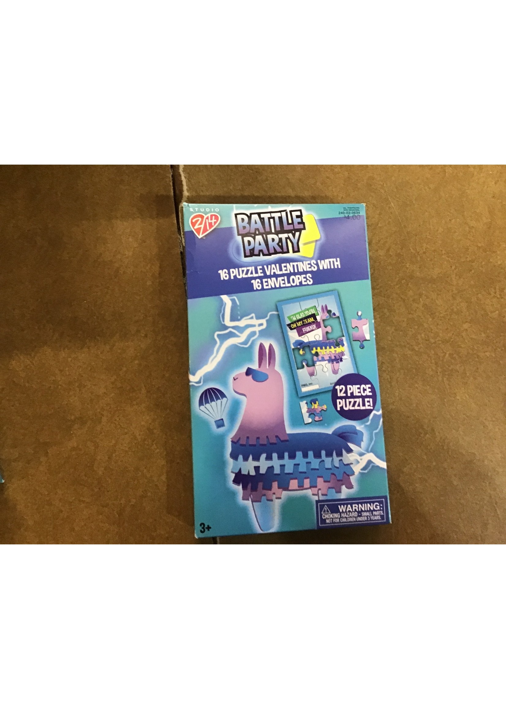16ct Battle Party Puzzle Valentines With Envelopes
