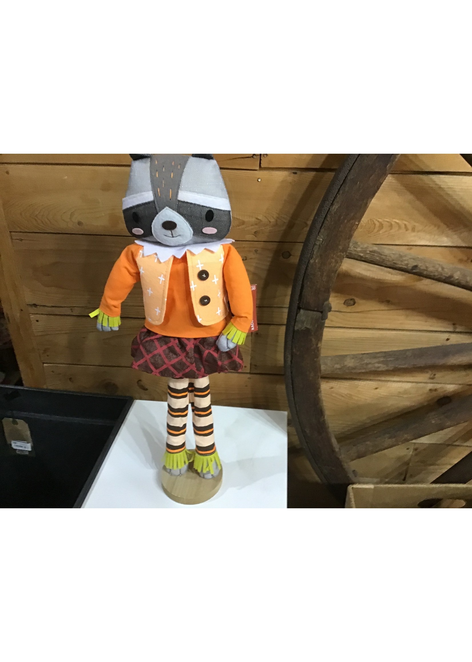 Spritz Harvest Decorative Standing Raccoon Scarecrow - Spritz™