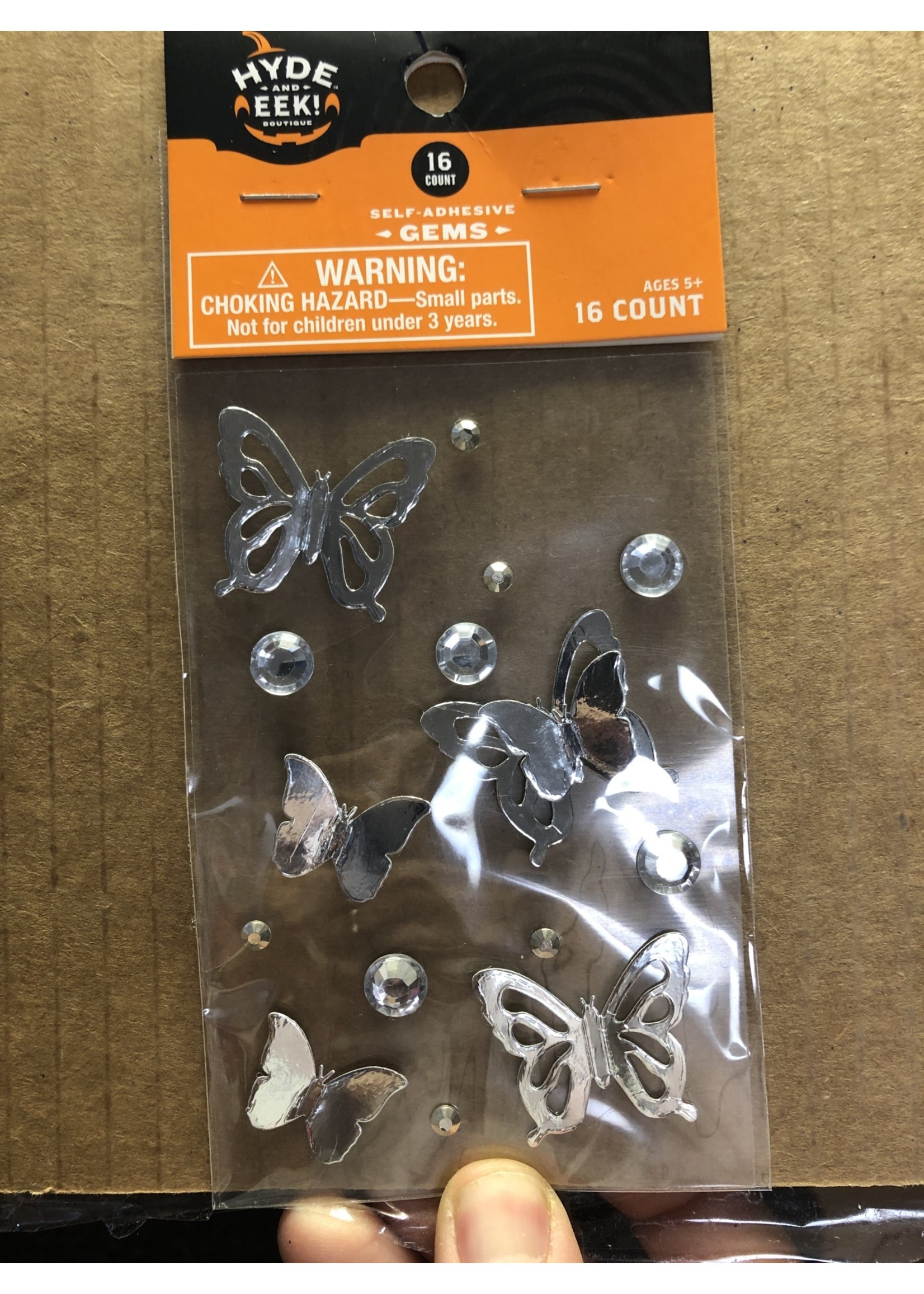 16pk 3D Butterfly Halloween Pumpkin Gem Embellishment Decorating Kit - Hyde & EEK! Boutique™