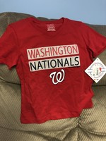 Womens MLB Washington Nationals Glitter V-Neck Stripe T-Shirt XS (4/5)
