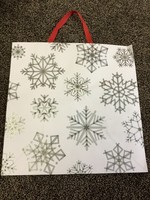 Large Square Snowflake Gift Bag Silver - WondershopΓäó