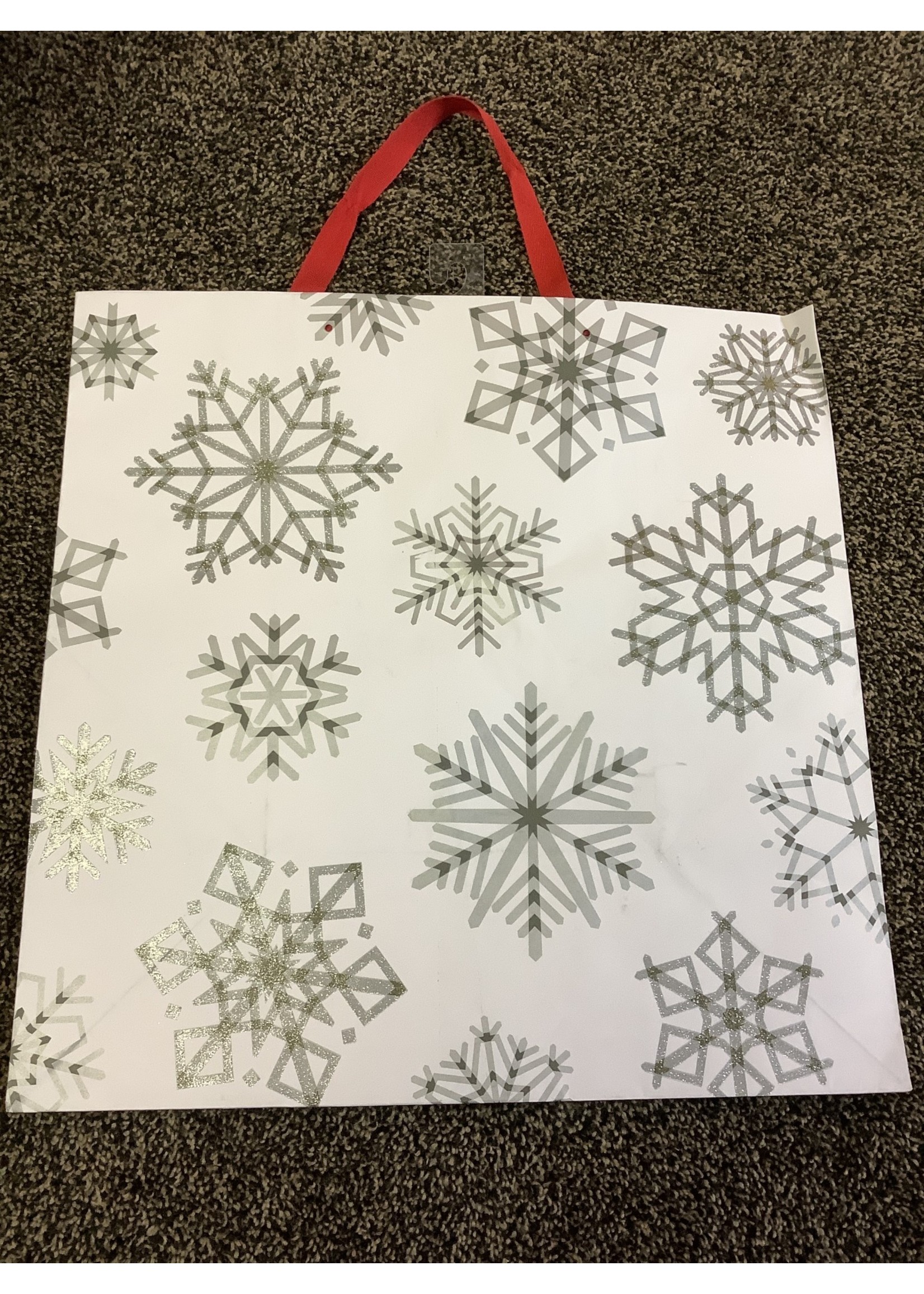 Large Square Snowflake Gift Bag Silver - WondershopΓäó