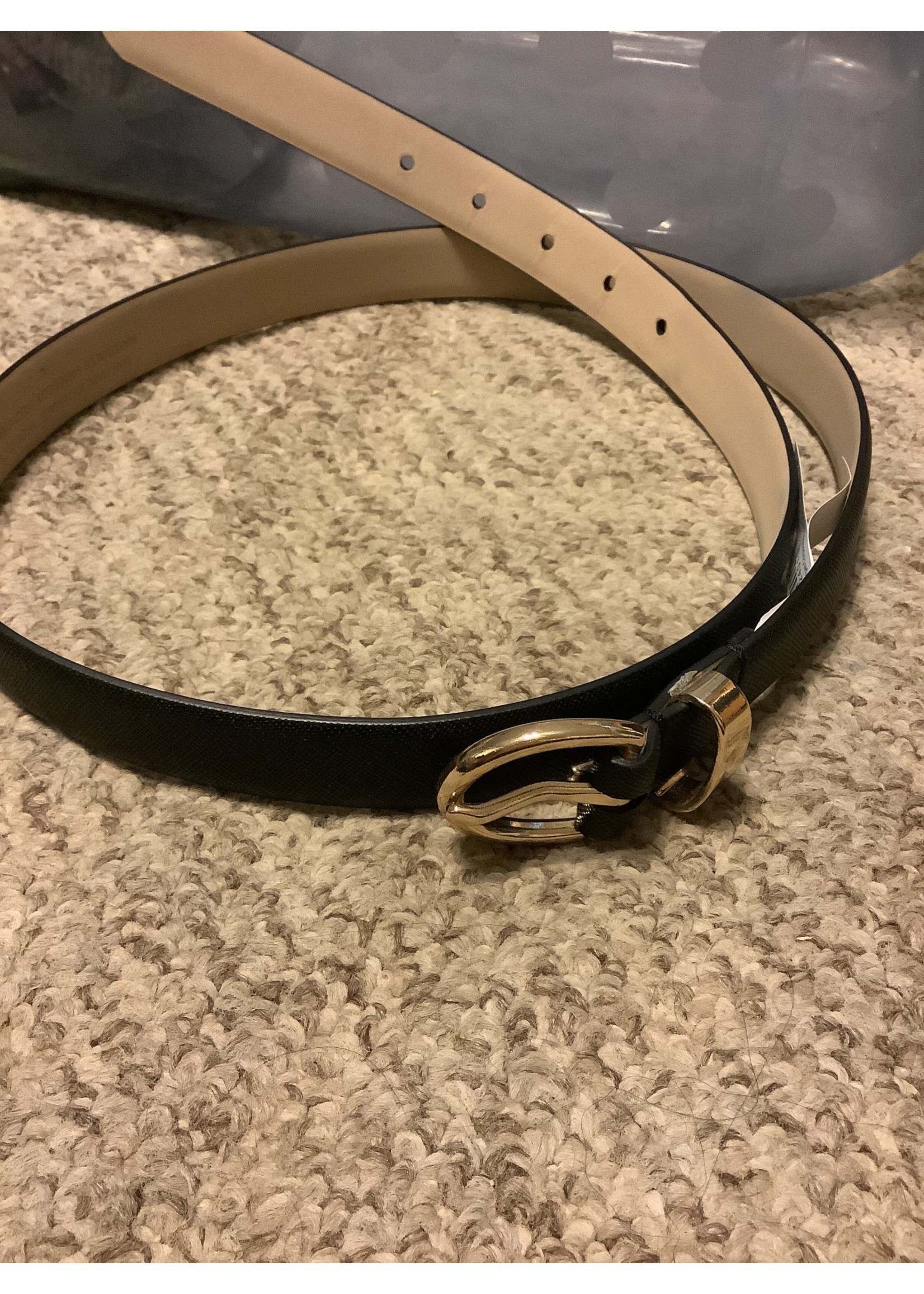 Women's Saffiano Belt - A New Day Black L