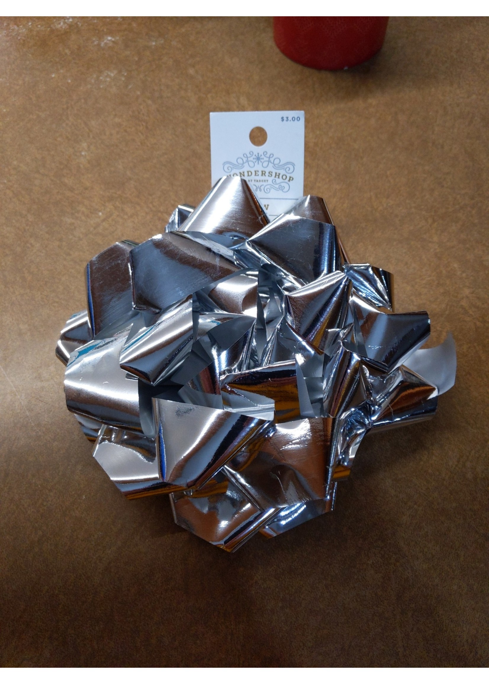 Giant Gift Bow Silver glitter - Wondershop