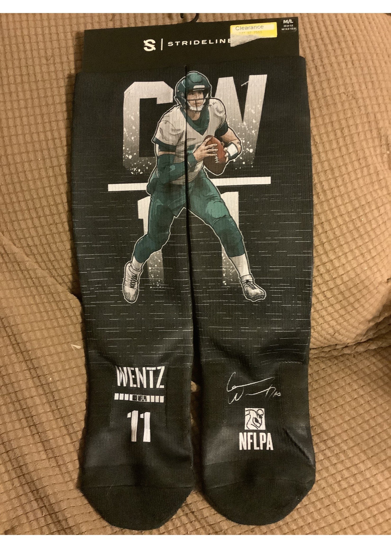 NFL Philadelphia Eagles Carson Wentz Premium Socks - M/L - D3 Surplus Outlet