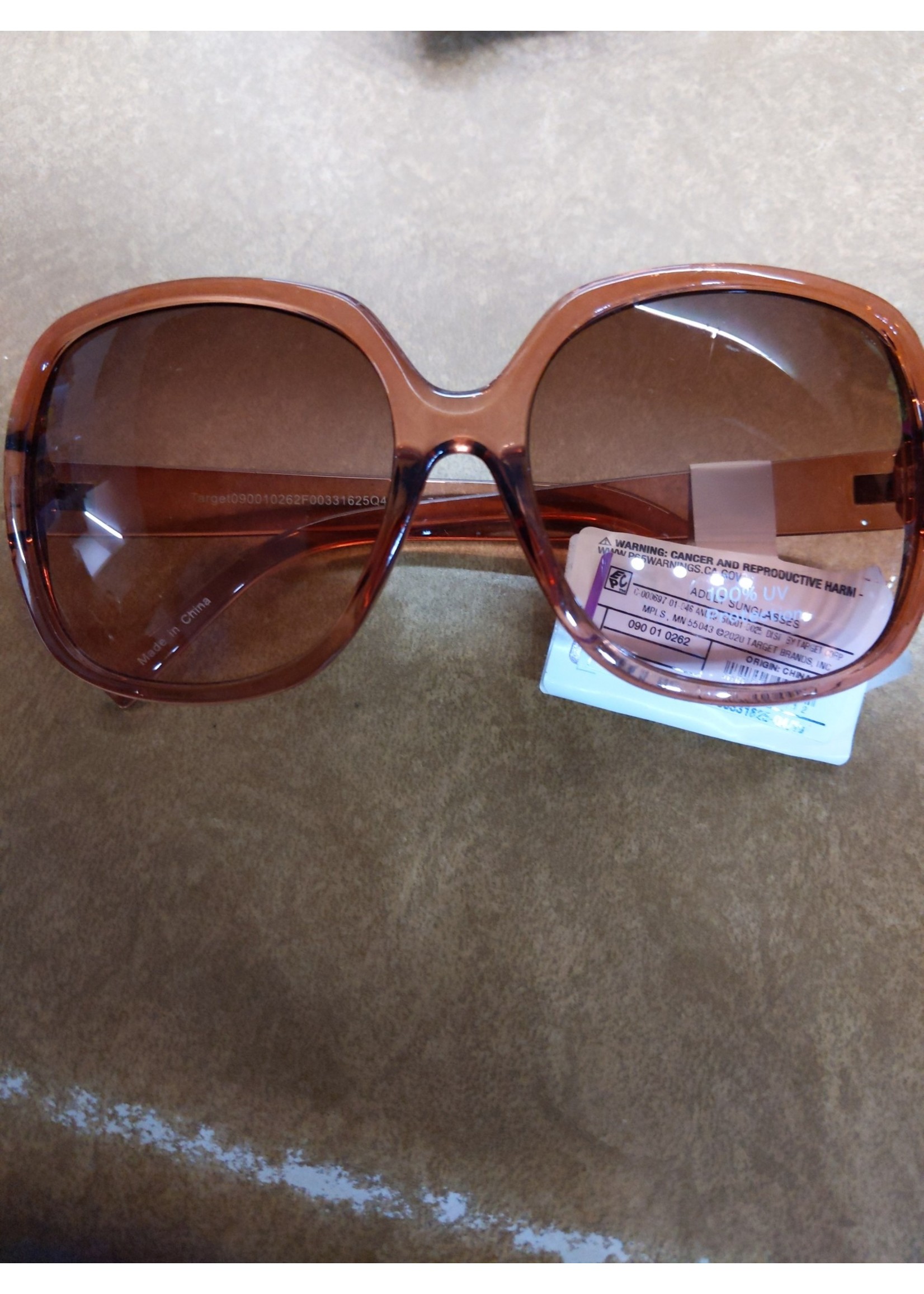 Women's Crystal Oversized Butterfly Sunglasses - A New Day Brown