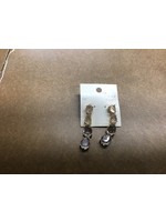 Gold with Clear Faceted Cabochons Drop, linear and Statement Earrings - A New Day Gold