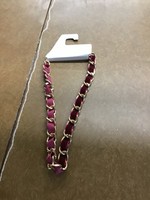 Chain with Woven Velvet Ribbon Statement Necklace - A New Day Burgundy