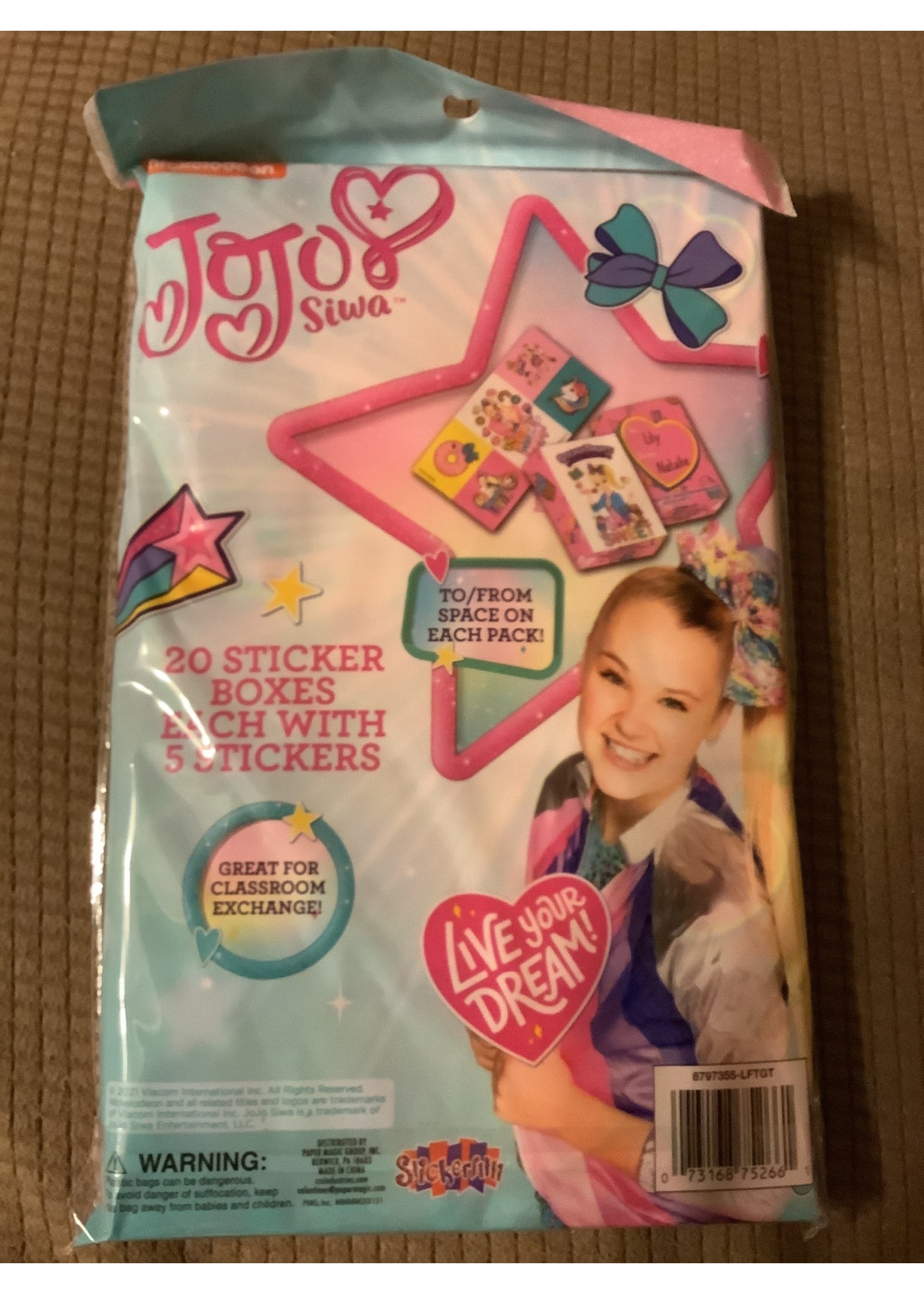 Jojo 20ct Valentine Sticker Treats